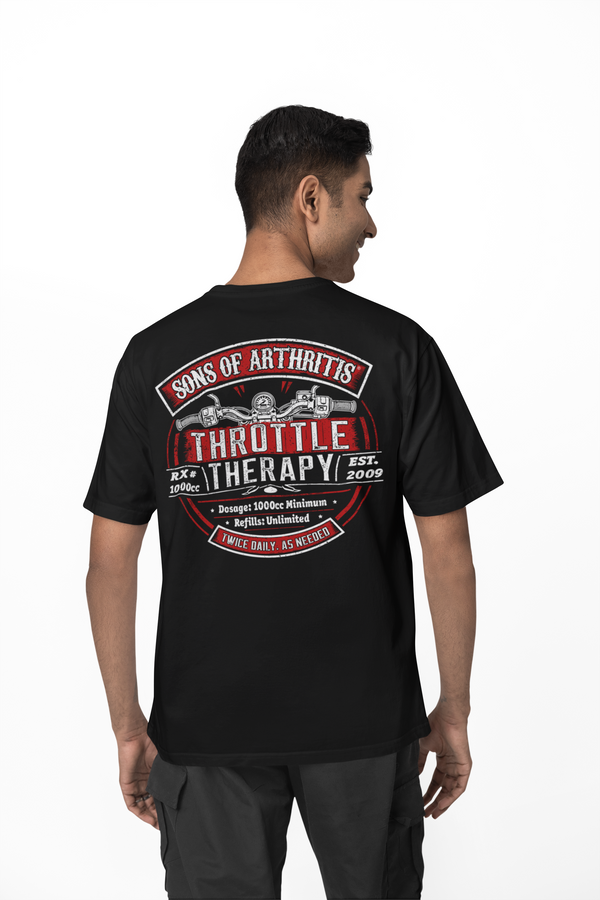 Sons of Arthritis Throttle Therapy Chapter - Black (More Styles Available)