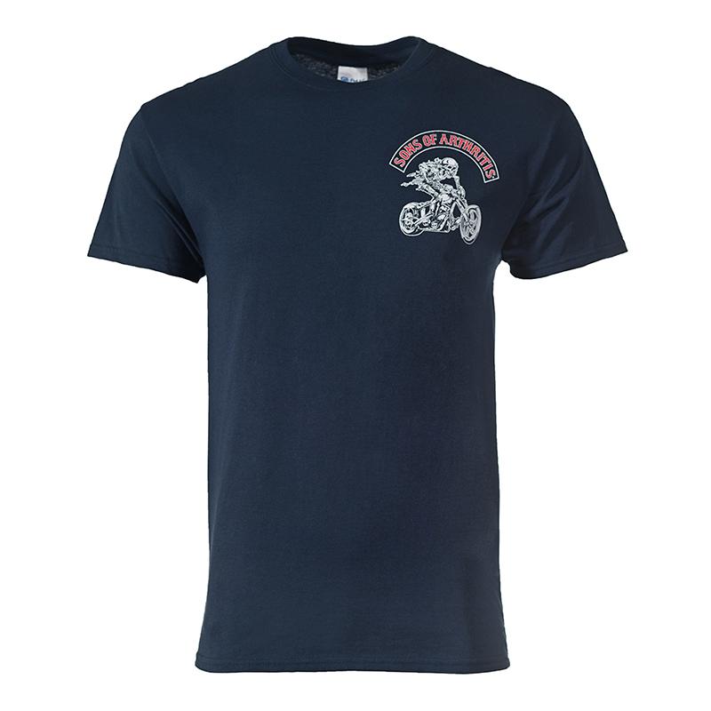 "Ride Hard & Medicate Often" Little Blue Pill Navy Blue 100% Cotton Biker T-Shirt